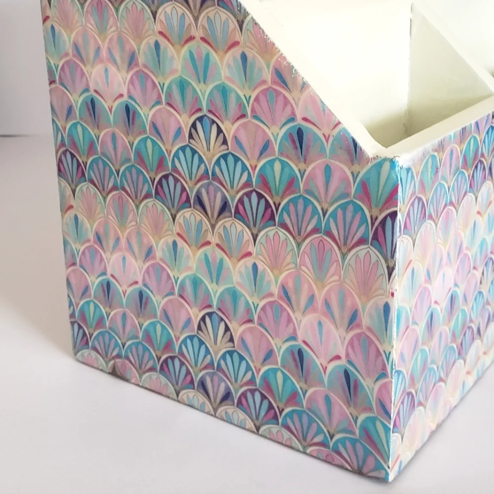 Global Artisans Hand Made Enameled Desk Caddy Organizer NWT